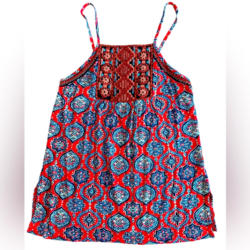 Lucky Brand XS Women’s tank top with embroidery detail